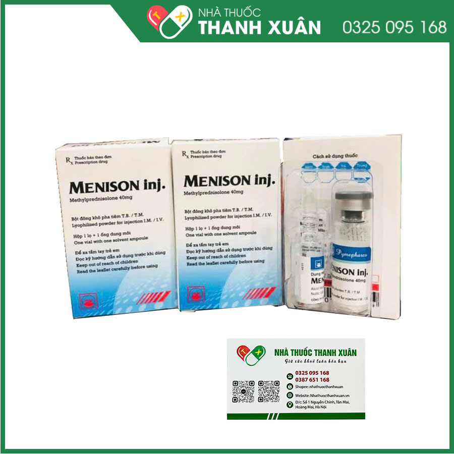 Thuốc Menison inj điều trị viêm khớp, viêm động mạch, chống dị ứng và ức chế miễn dịch